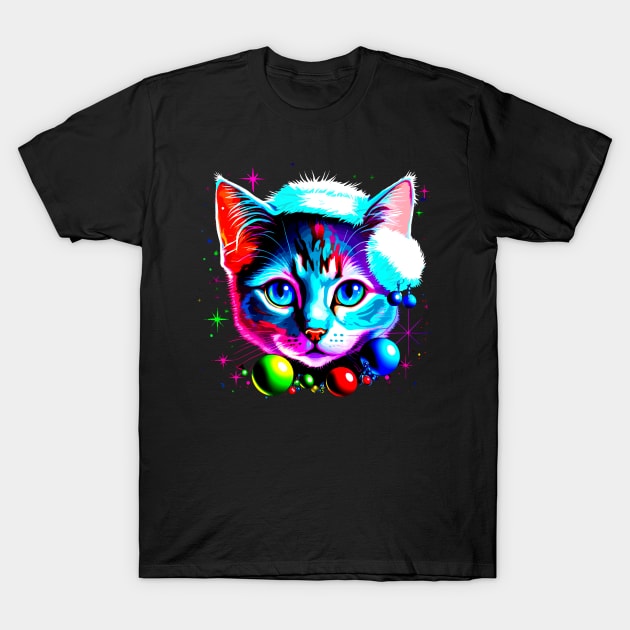 Kitten Cat Christmas Hat T-Shirt by MaystarUniverse